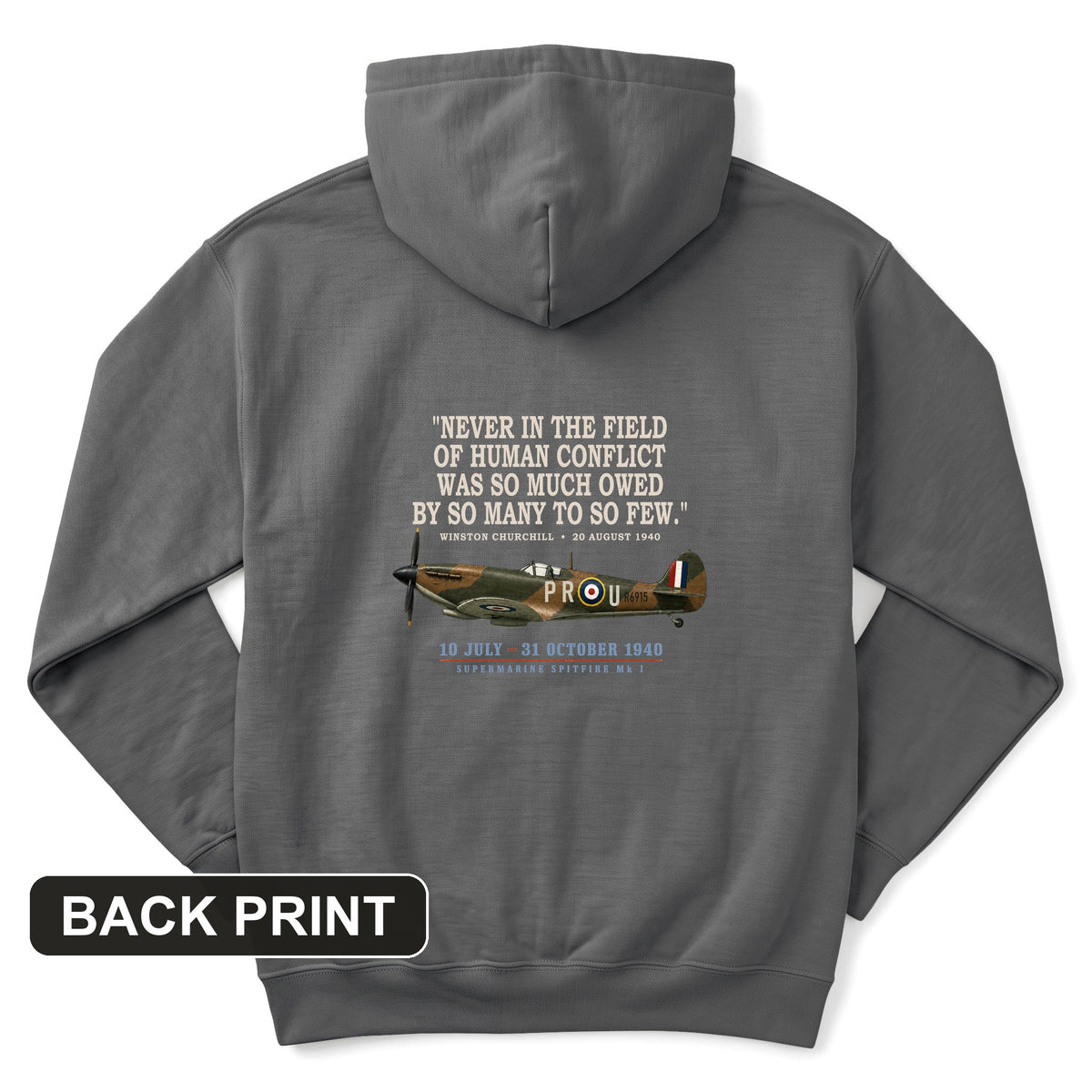 Spitfire So Few Quote Back Print Hoodie