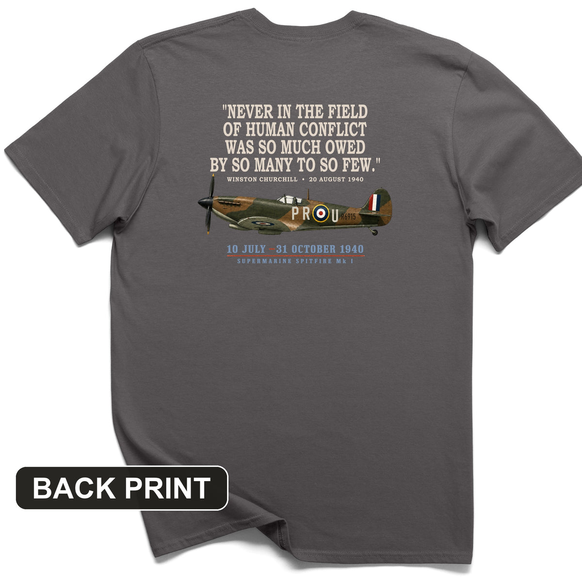 Spitfire So Few Quote Back Print T-Shirt