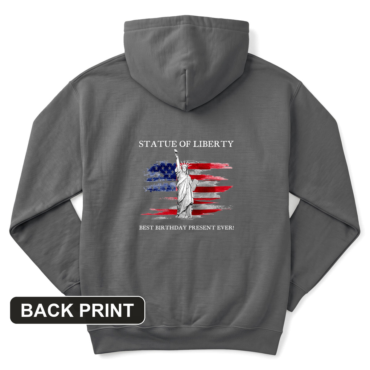 Statue Of Liberty Back Print Hoodie