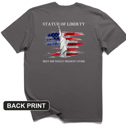Statue Of Liberty Back Print T-Shirt