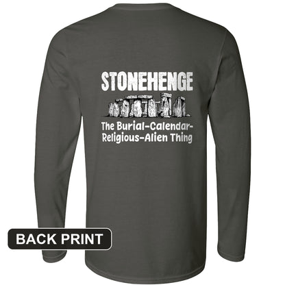 Stonehenge Burial Thing Back Print Long Sleeve T-Shirt