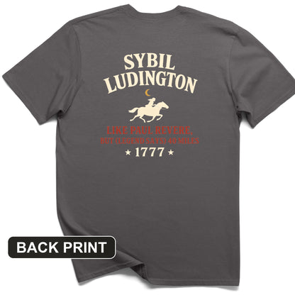 Sybil Ludington Back Print T-Shirt