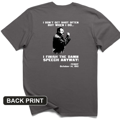Teddy Speech Back Print T-Shirt