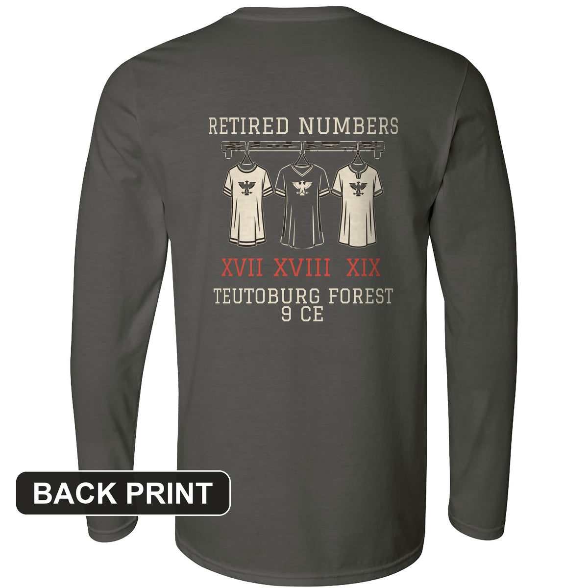 Teutoburg Retired Numbers Back Print Long Sleeve T-Shirt
