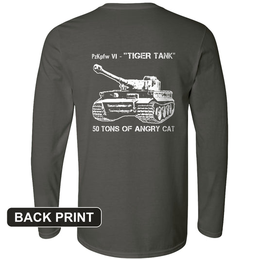 Tiger Tank Back Print Long Sleeve T-Shirt