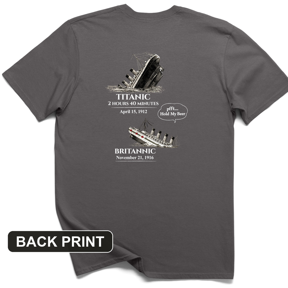 Titanic and Britannic Back Print T-Shirt