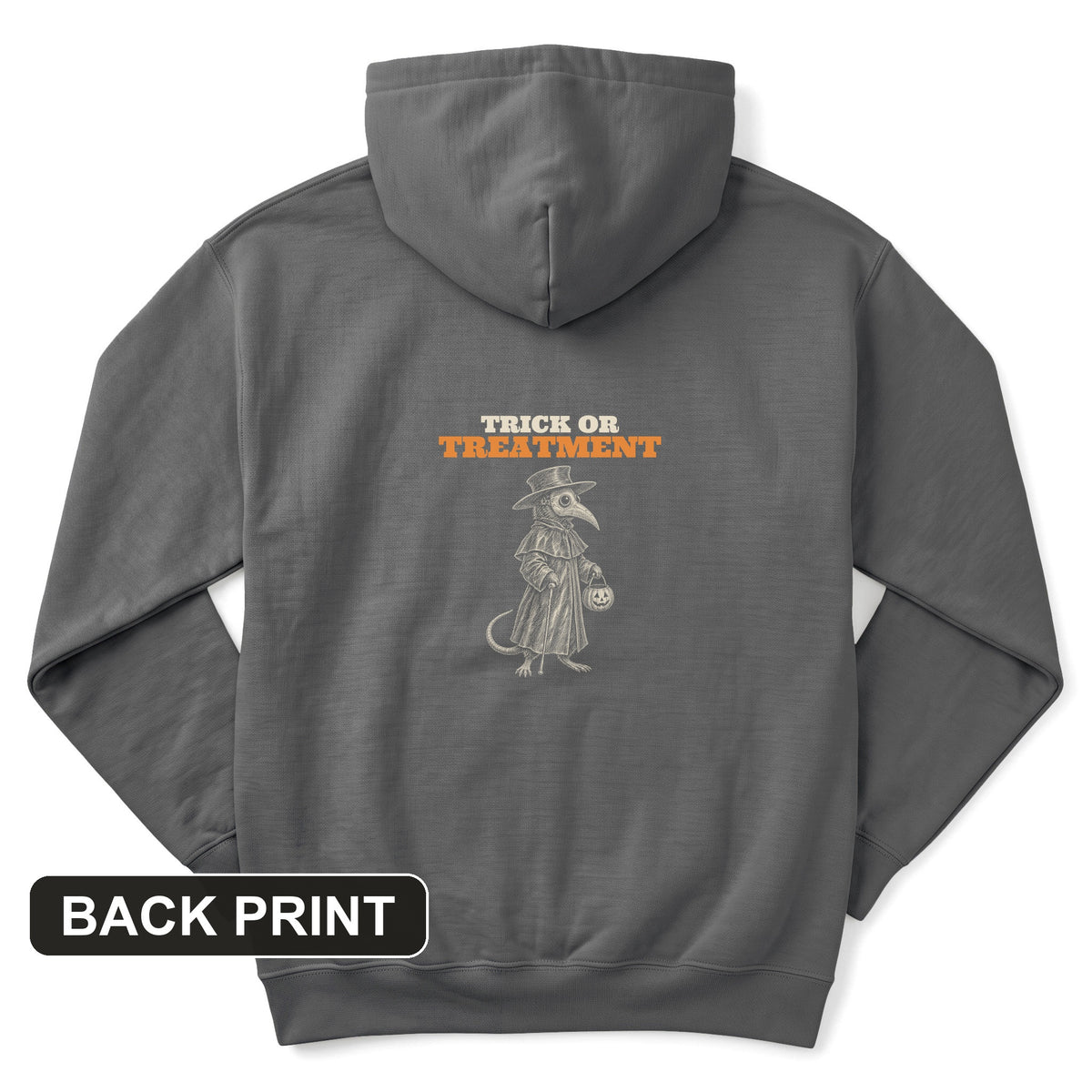 Trick Or Treatment Plague Rat Back Print Hoodie