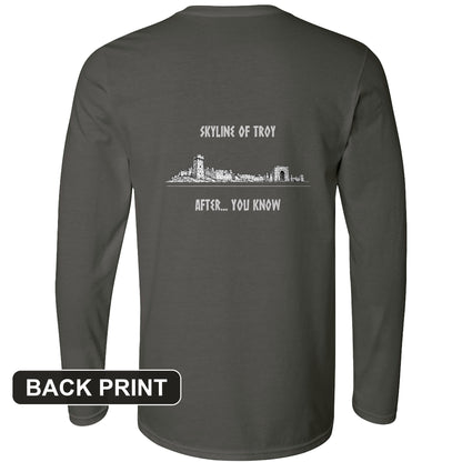 Troy Skyline Back Print Long Sleeve T-Shirt