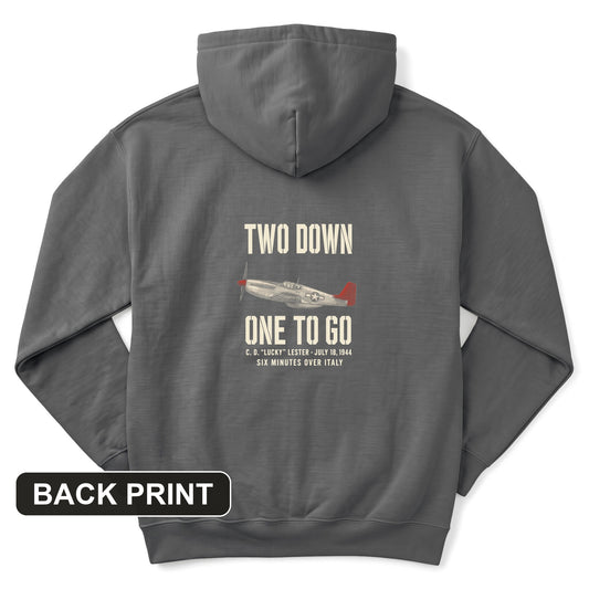 Two Down One To Go Back Print Hoodie
