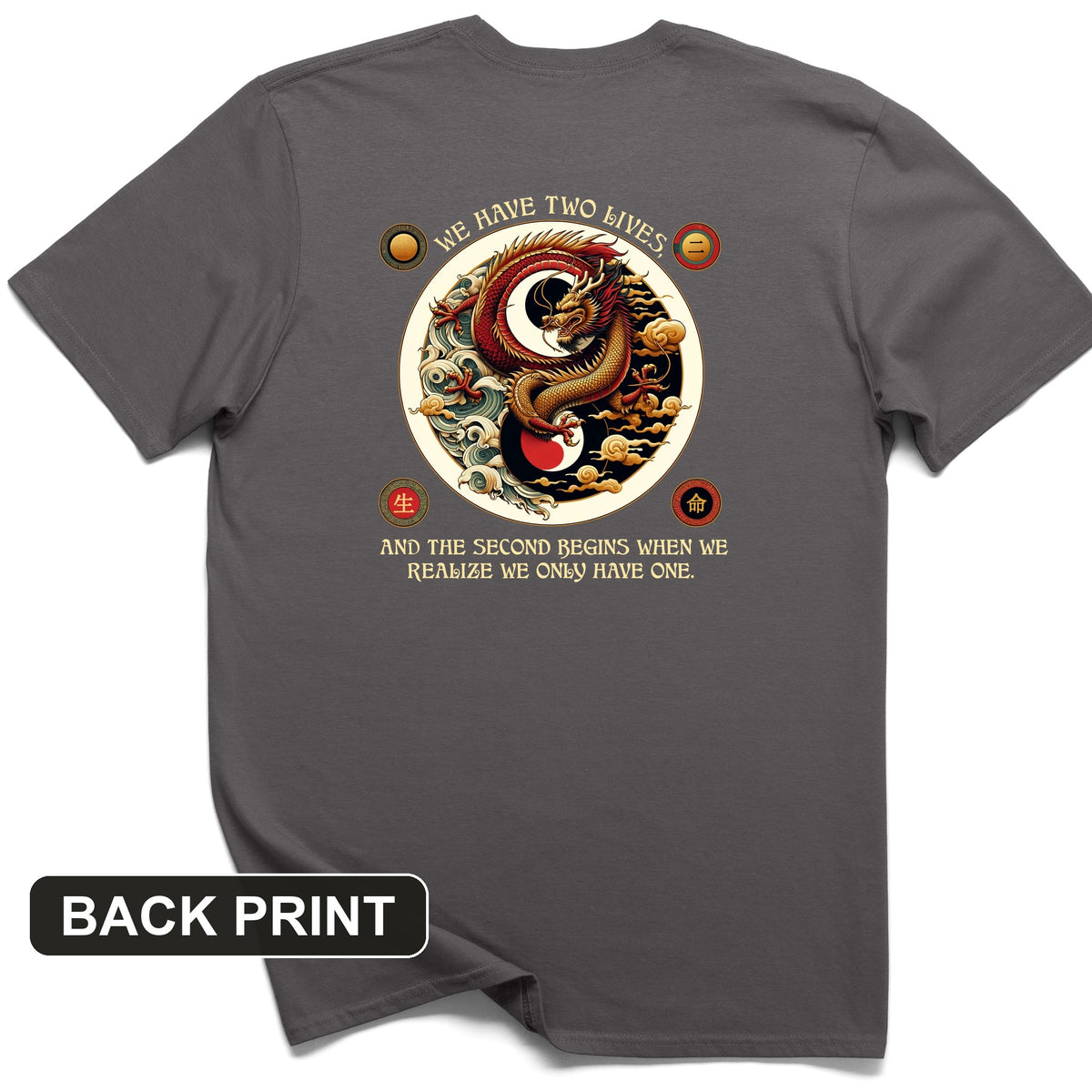 Two Lives Back Print T-Shirt