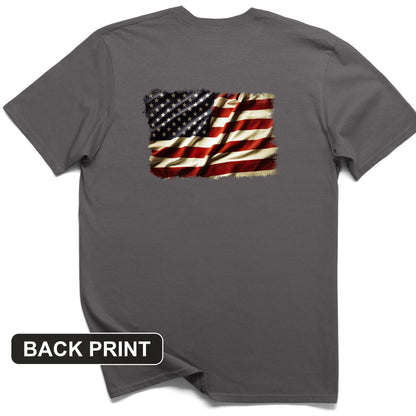 USA Flag Back Print T-Shirt