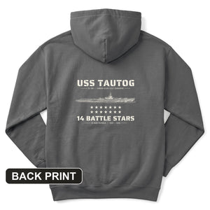 USS Tautog 14 Battle Stars Back Print Hoodie