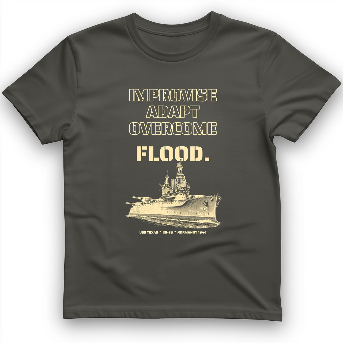 USS Texas - Improvise Adapt Overcome Flood T-Shirt