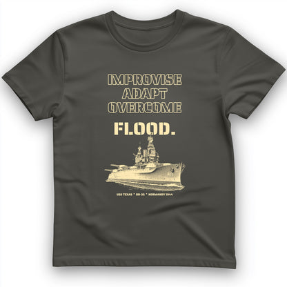 USS Texas - Improvise Adapt Overcome Flood T-Shirt