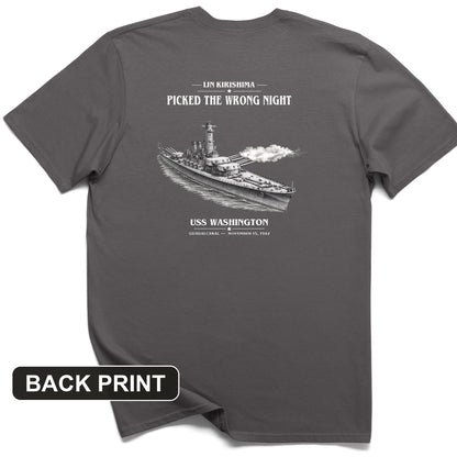 USS Washington at Guadalcanal Back Print T-Shirt