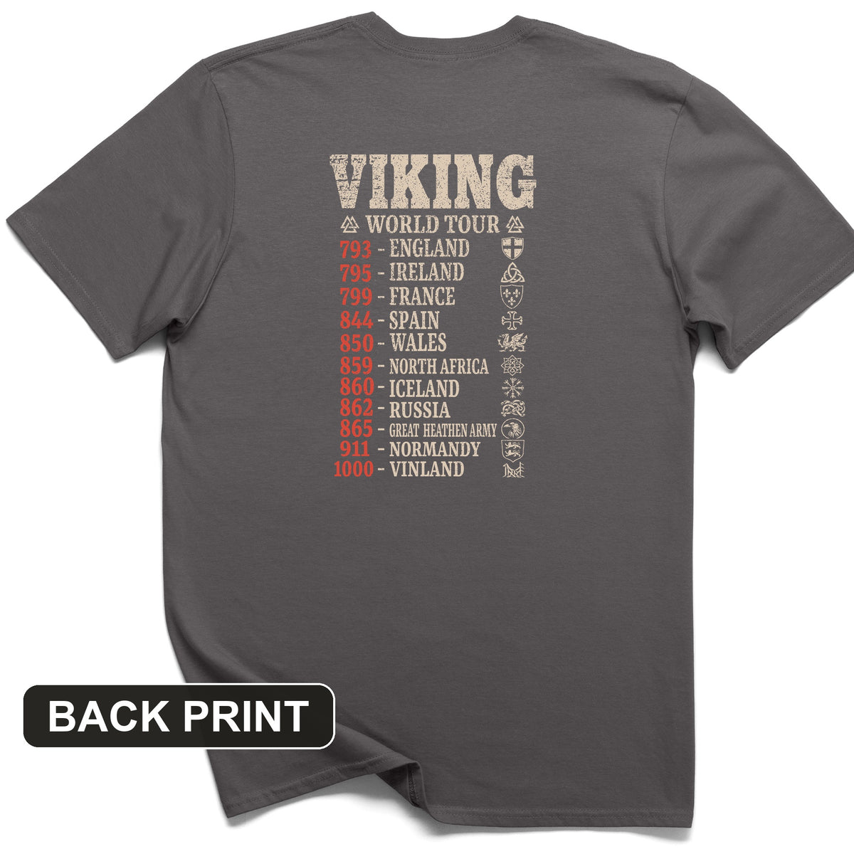 Viking World Tour Back Print T-Shirt