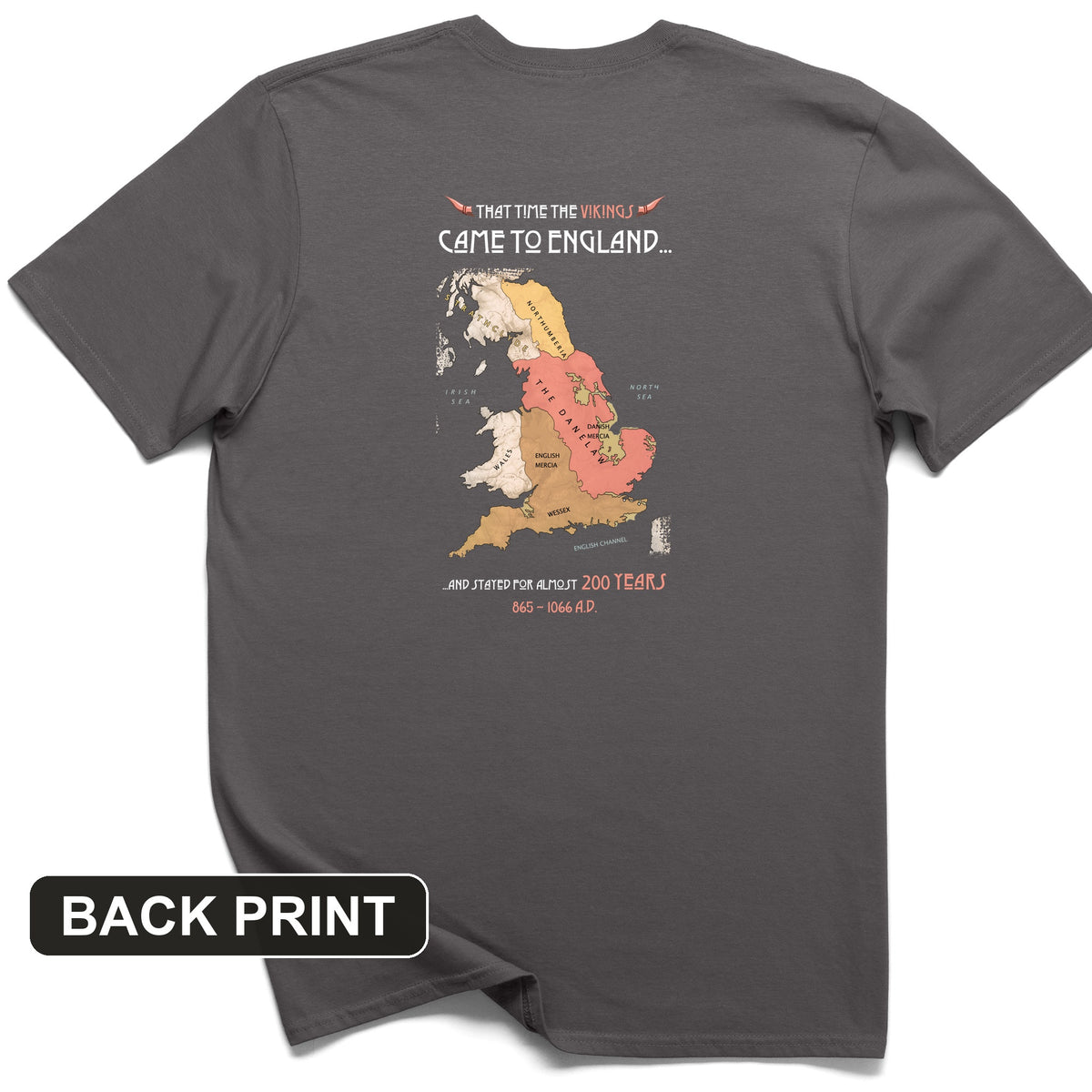 Vikings In England Back Print T-Shirt