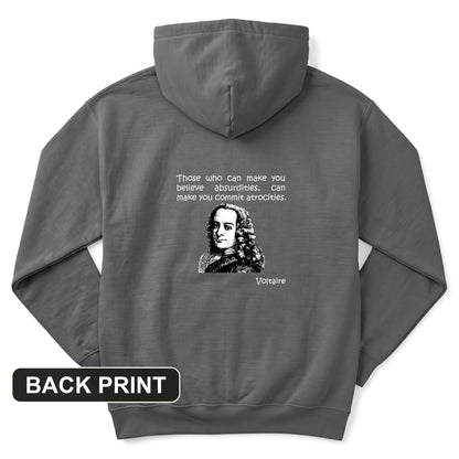 Voltaire Absurdities Back Print Hoodie