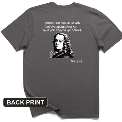 Voltaire Absurdities Back Print T-Shirt