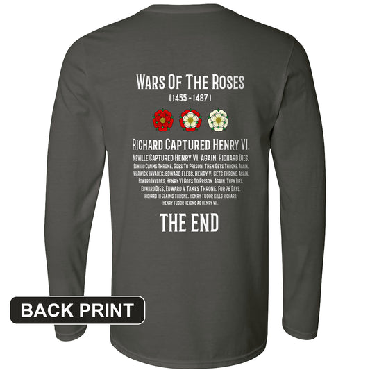 Wars Of The Roses Back Print Long Sleeve T-Shirt