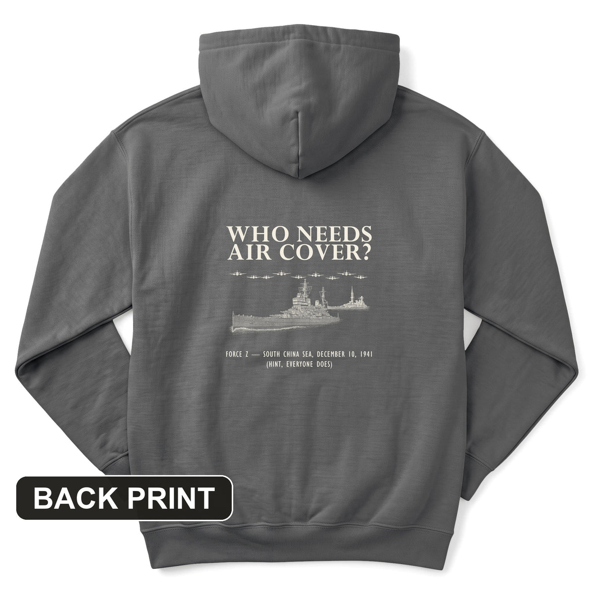 Who Needs Air Cover Back Print Hoodie