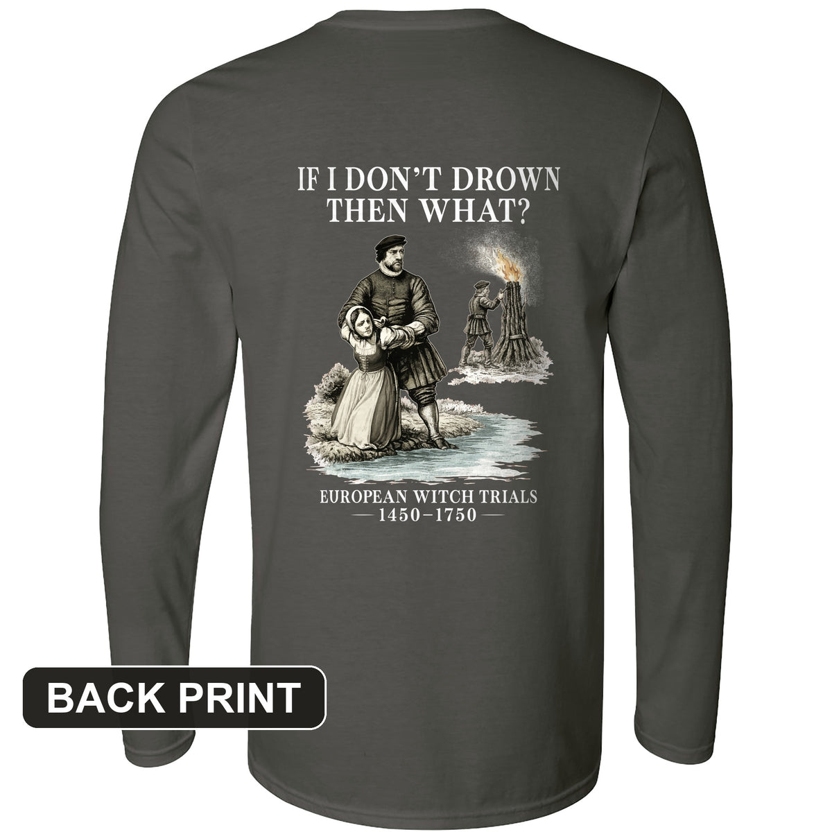 Witch Back Print Long Sleeve T-Shirt