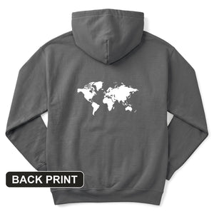 World Map Back Print Hoodie
