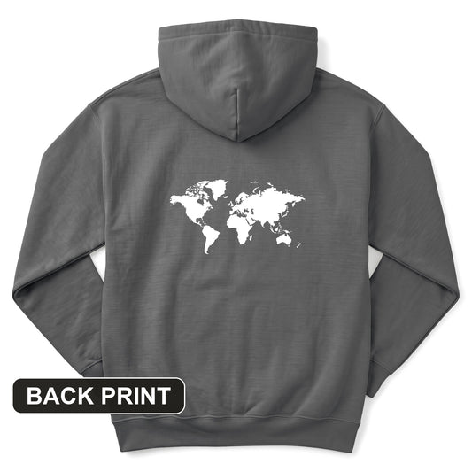 World Map Back Print Hoodie