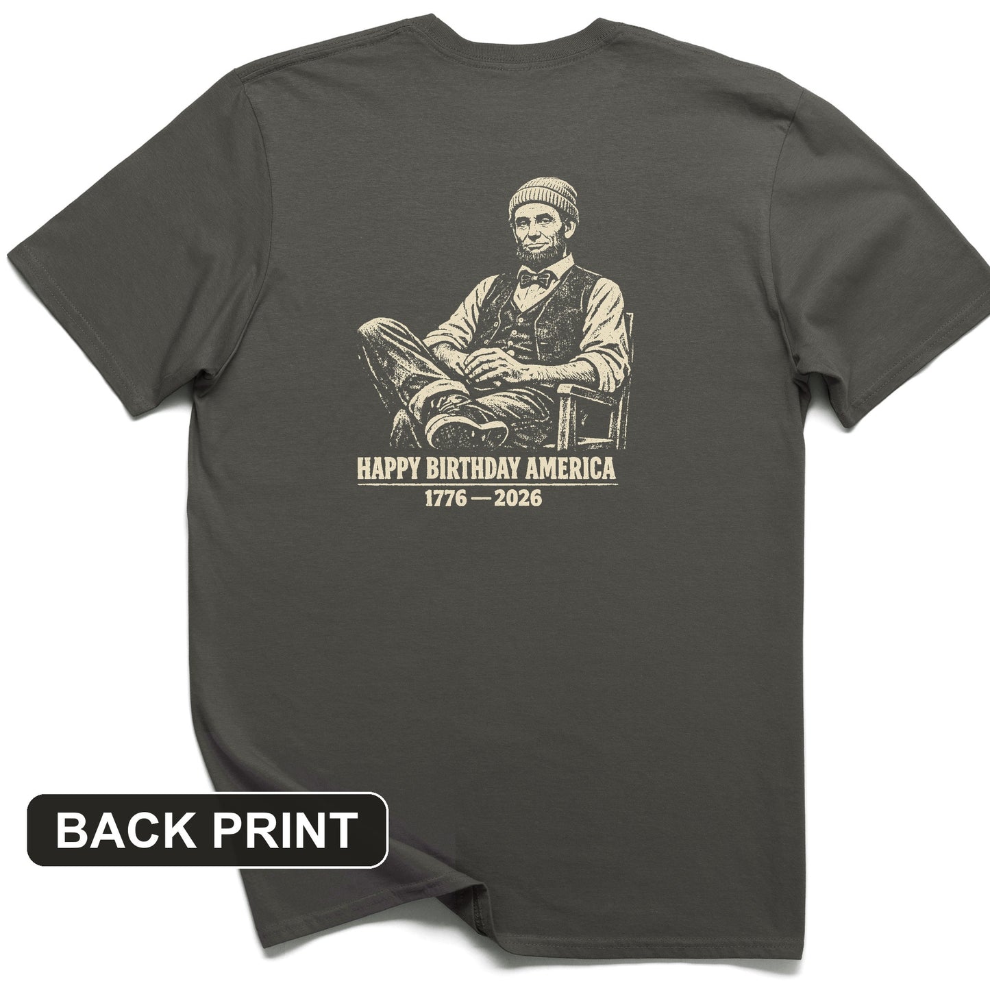 Abe Beanie Back Print T-Shirt