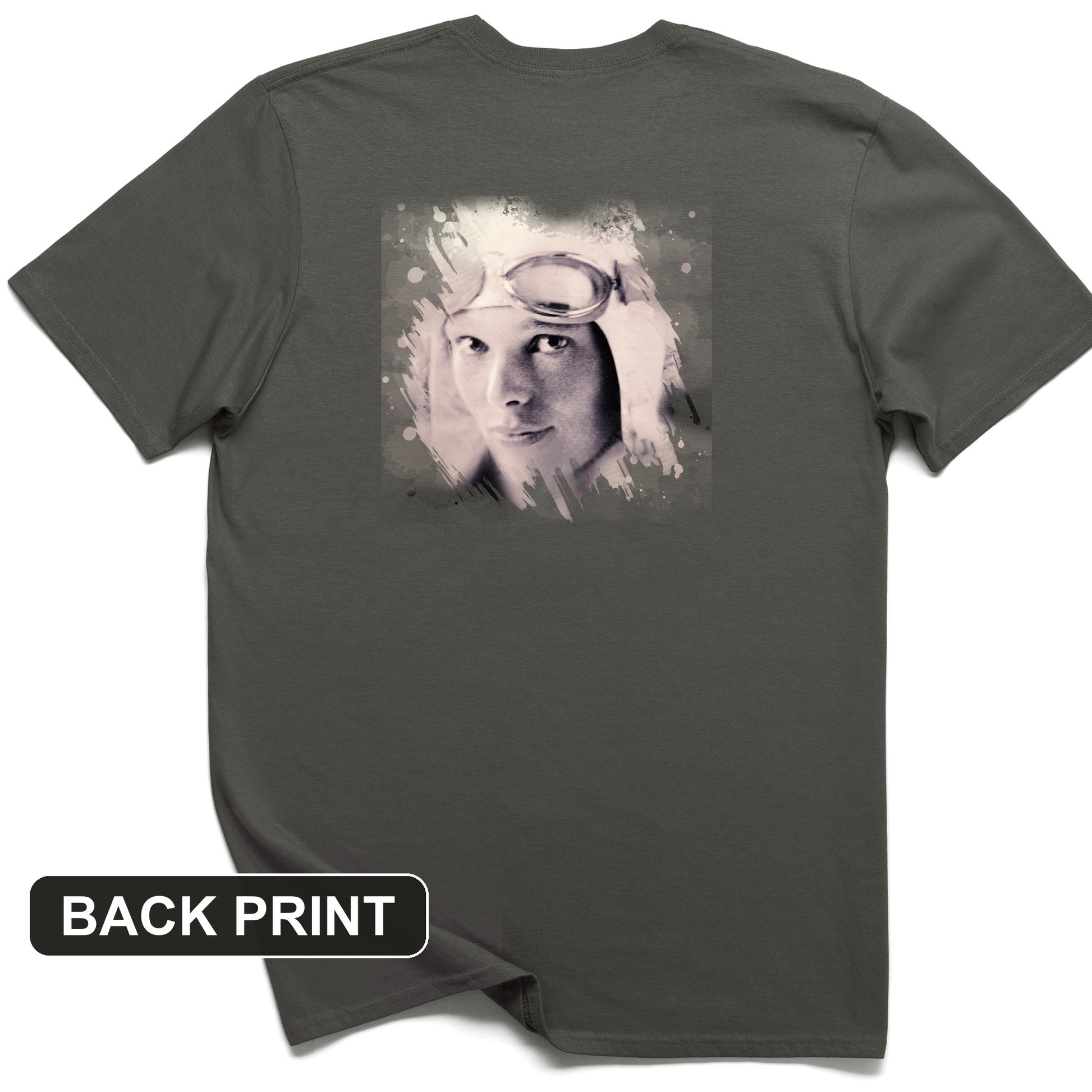 Amelia Earhart in Color Back Print T-Shirt