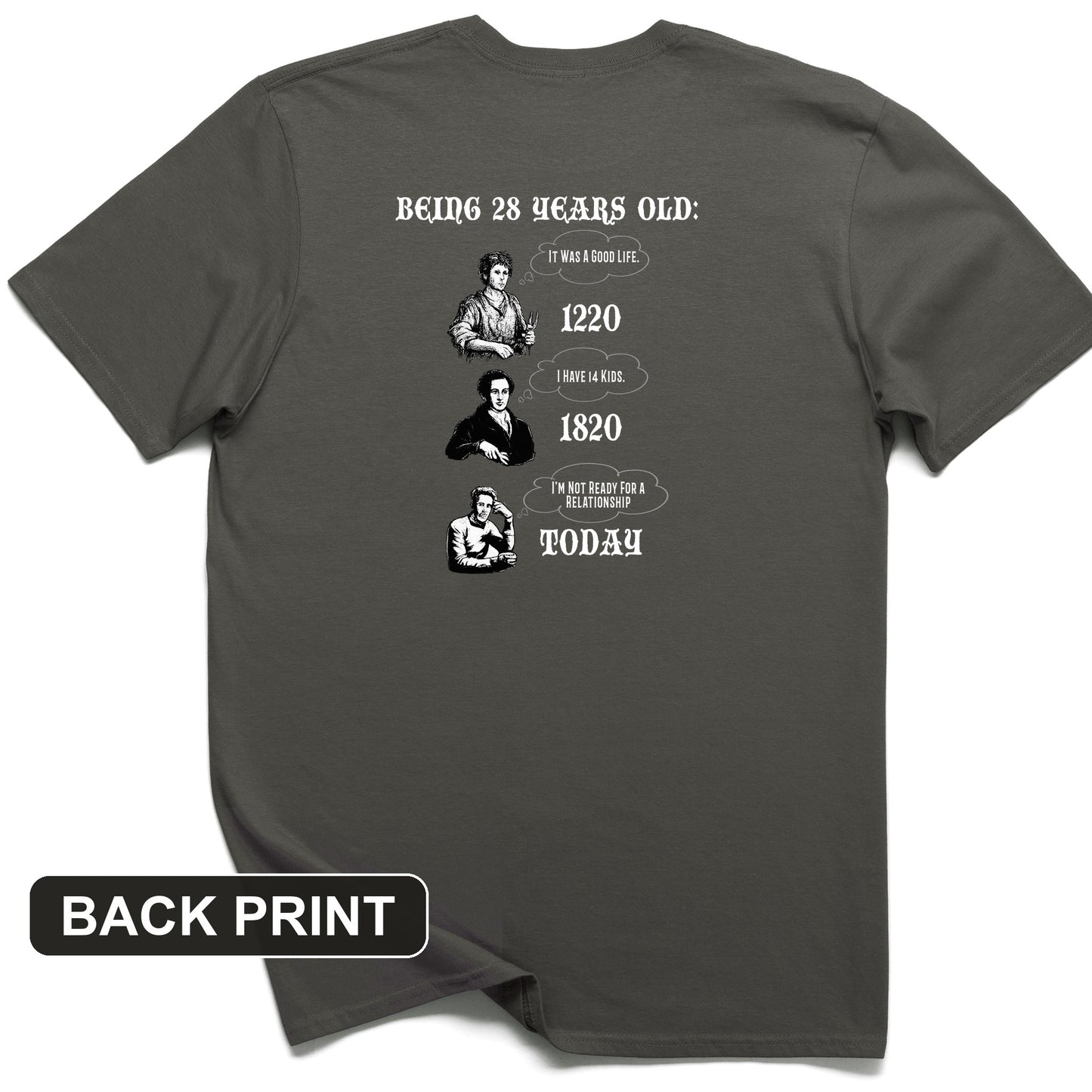 Being 28 Today Back Print T-Shirt