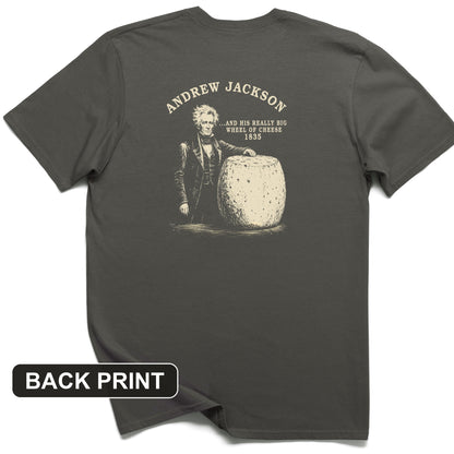 Cheese Wheel Back Print T-Shirt