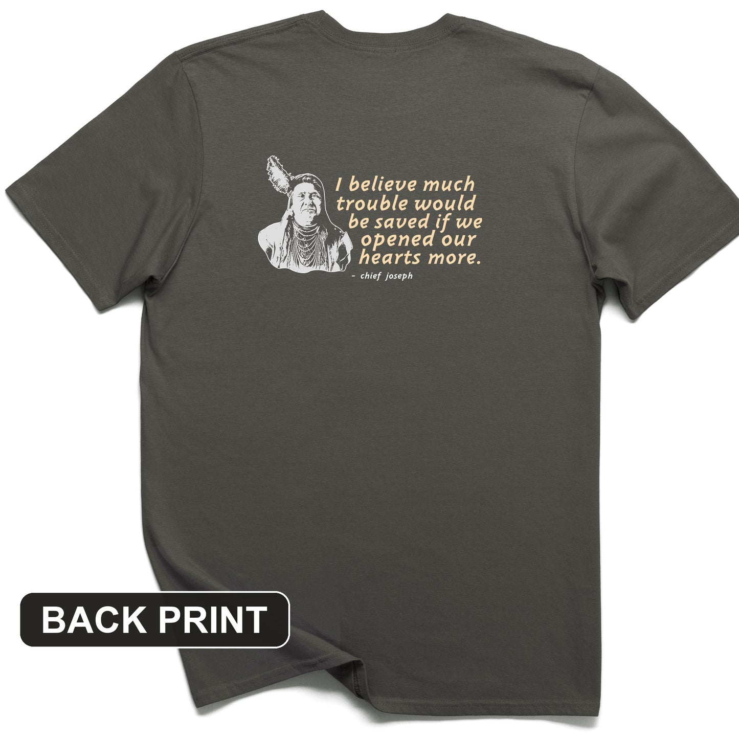 Chief Joseph Open Hearts Back Print T-Shirt