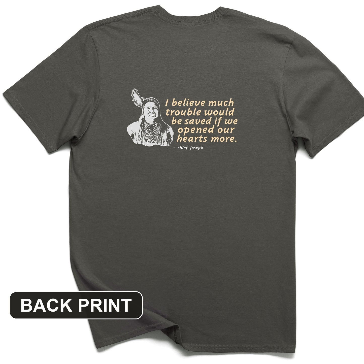 Chief Joseph Open Hearts Back Print T-Shirt