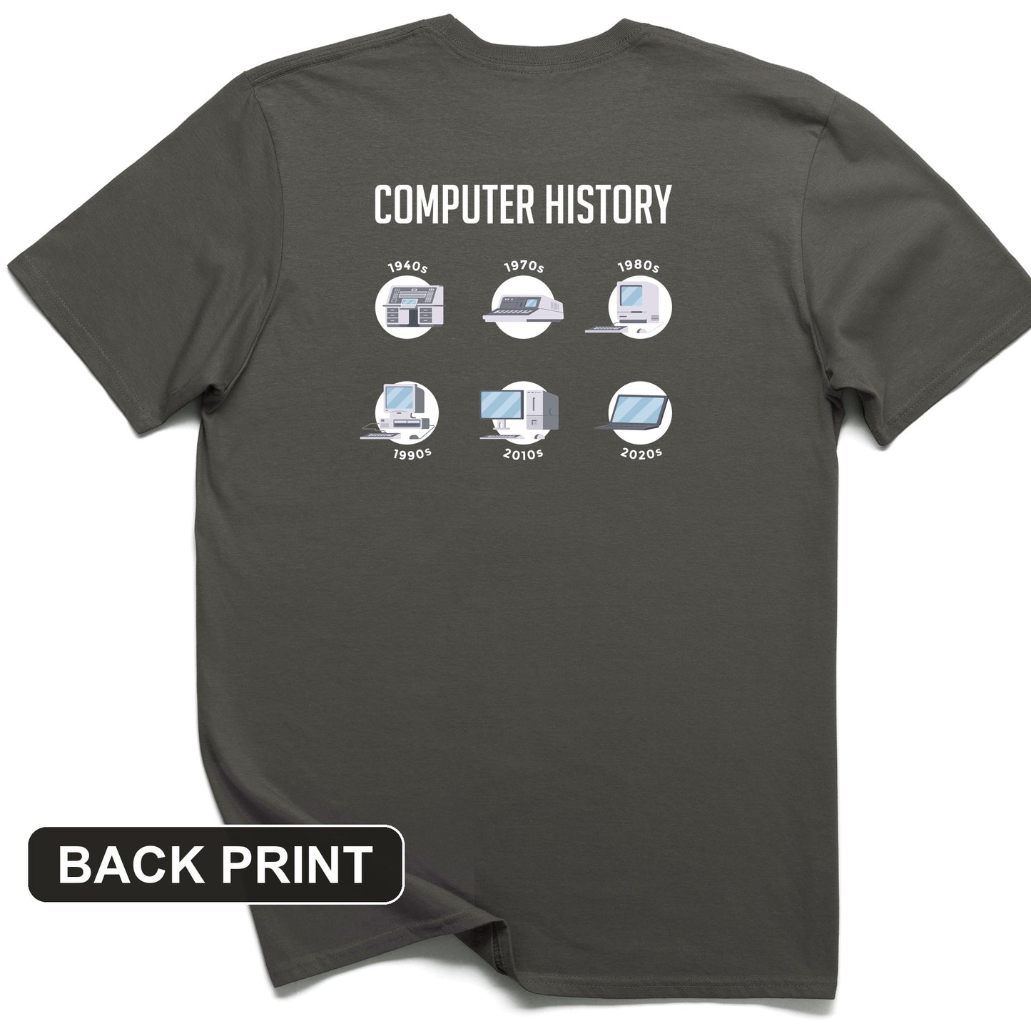 Computer History Back Print T-Shirt
