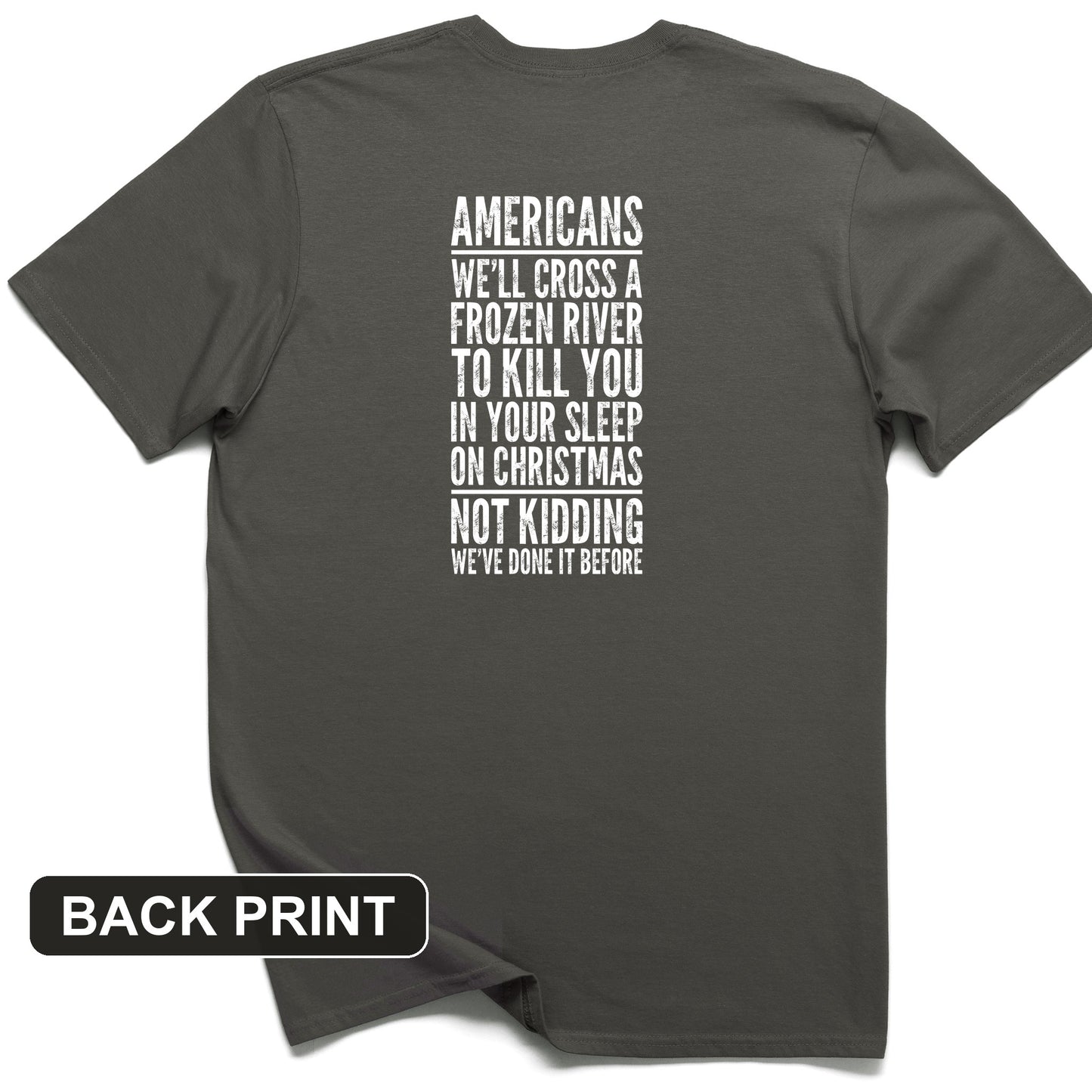Cross A River On Xmas Back Print T-Shirt