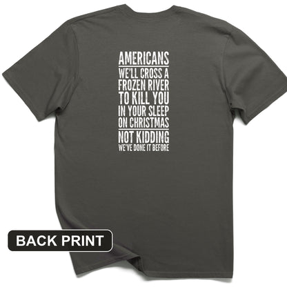 Cross A River On Xmas Back Print T-Shirt