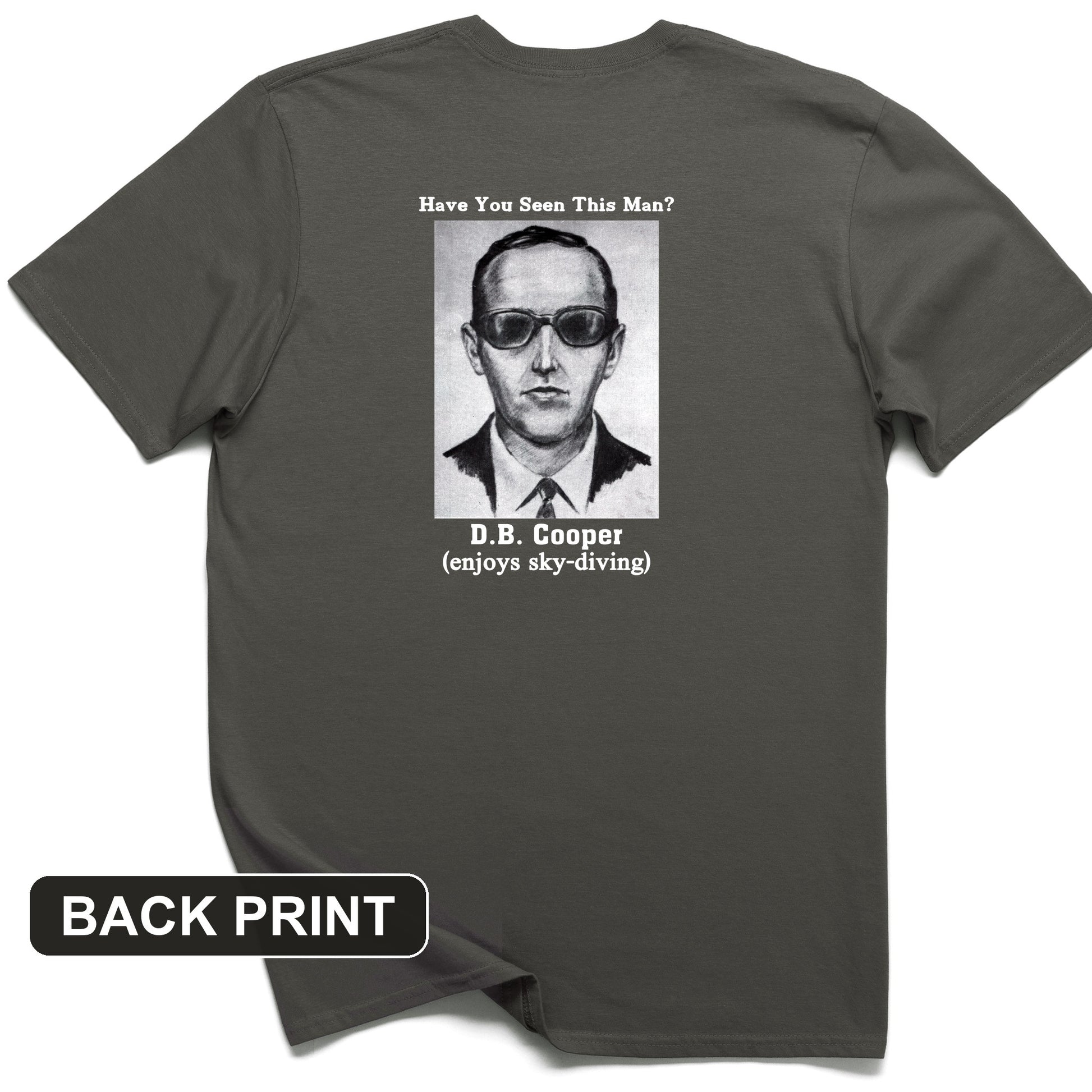 DB Cooper Back Print T-Shirt