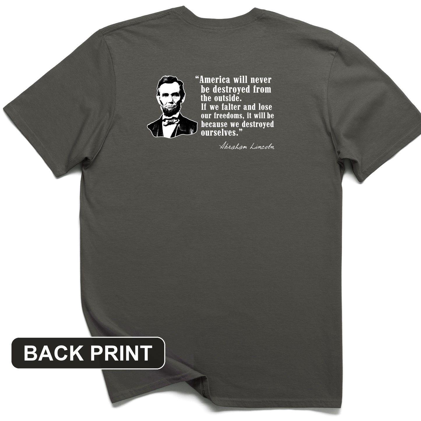 Destroyed Ourselves Lincoln Back Print T-Shirt