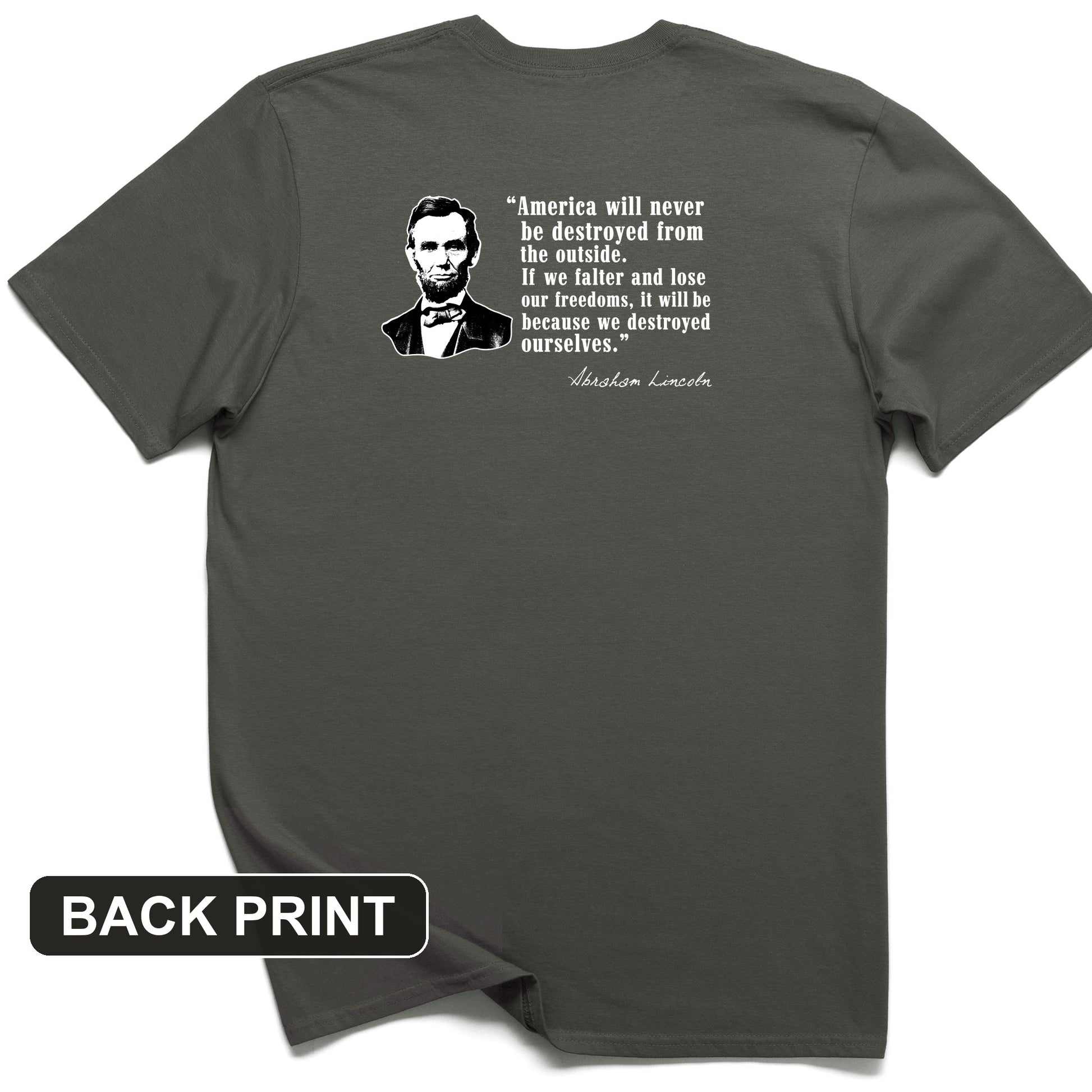 Destroyed Ourselves Lincoln Back Print T-Shirt