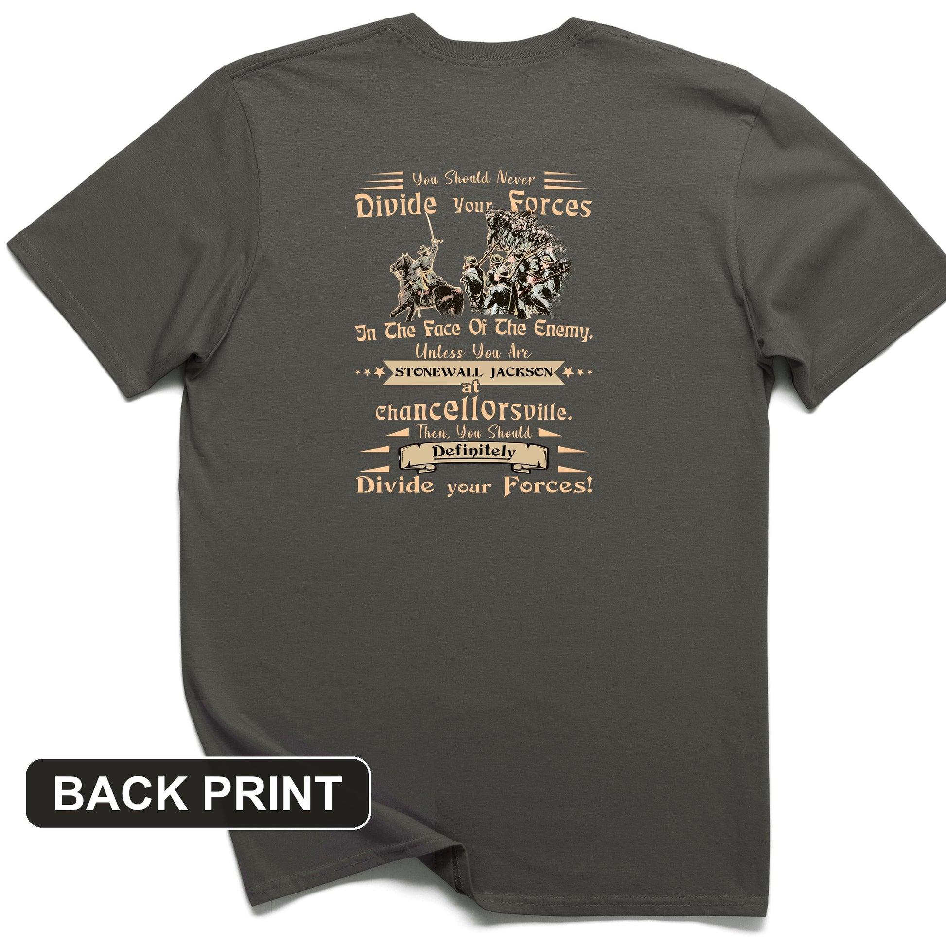 Dividing Forces Back Print T-Shirt