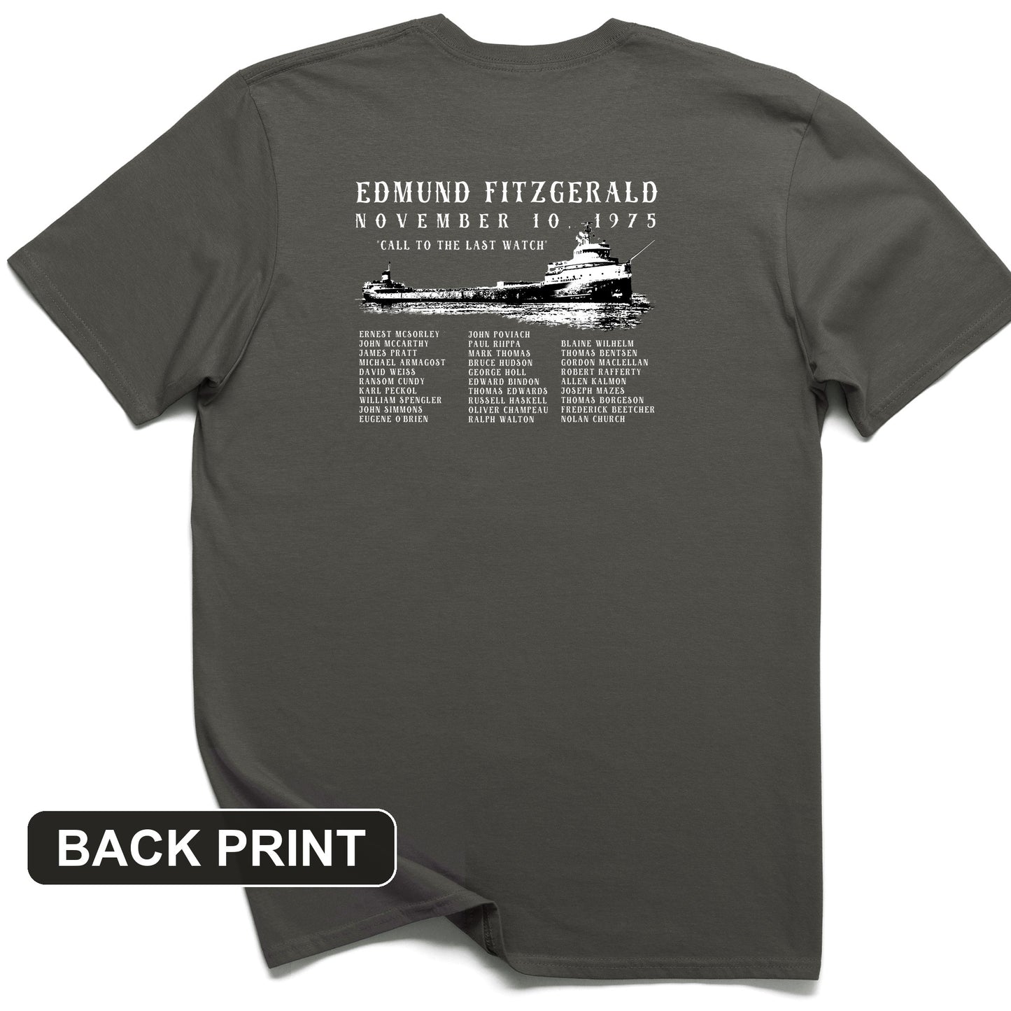 Edmund Fitzgerald Back Print T-Shirt