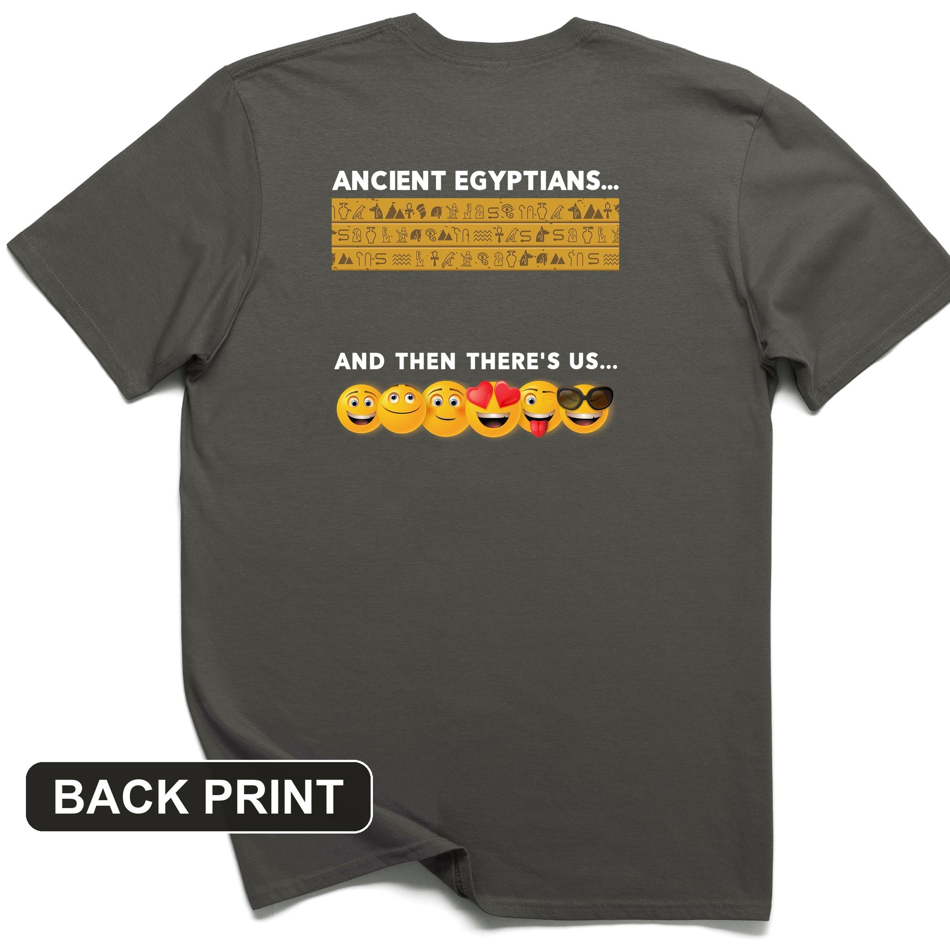 Egyptian Emoticons Back Print T-Shirt