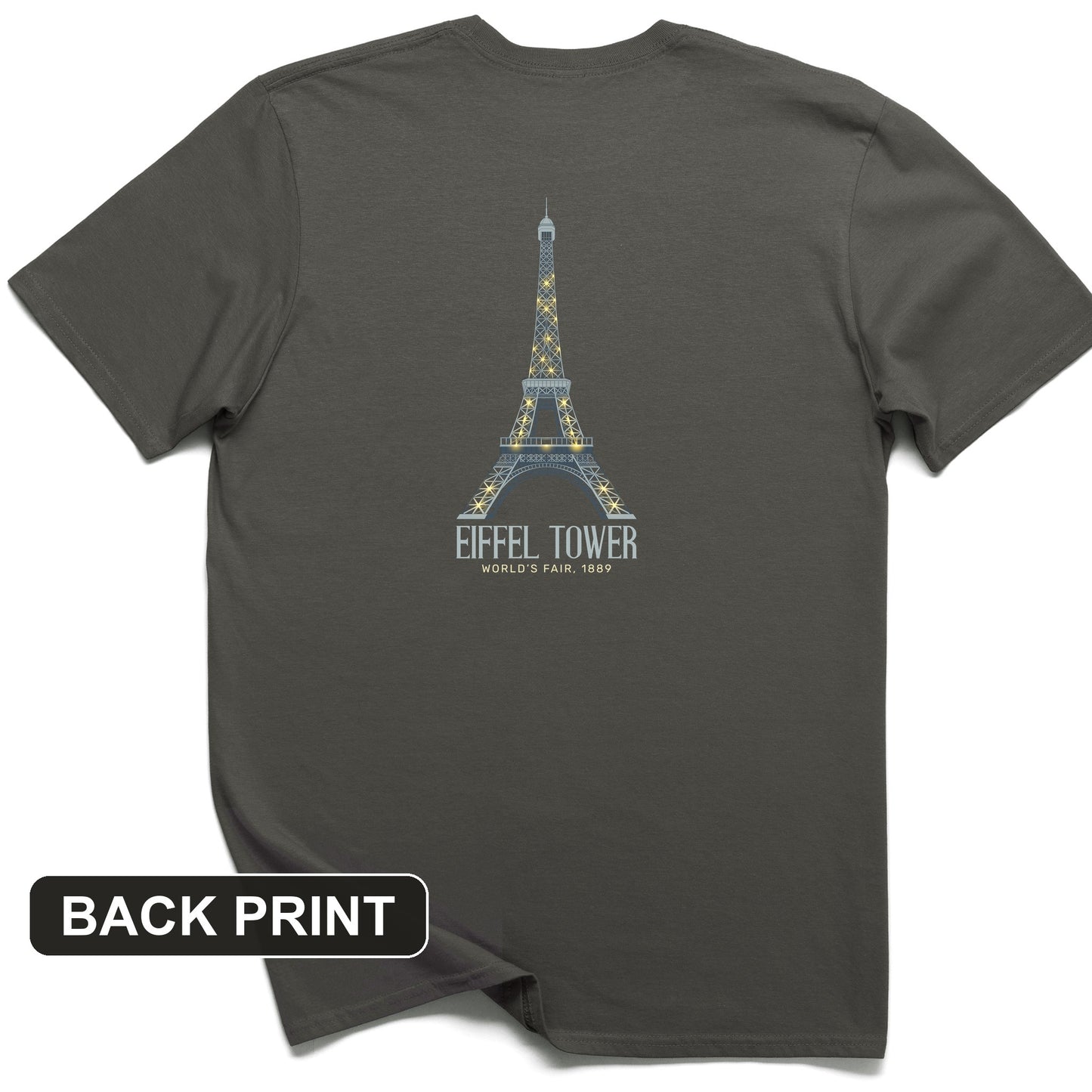 Eiffel Tower 1889 Back Print T-Shirt