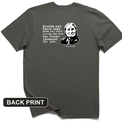 Geronimo Wisdom And Peace Back Print T-Shirt