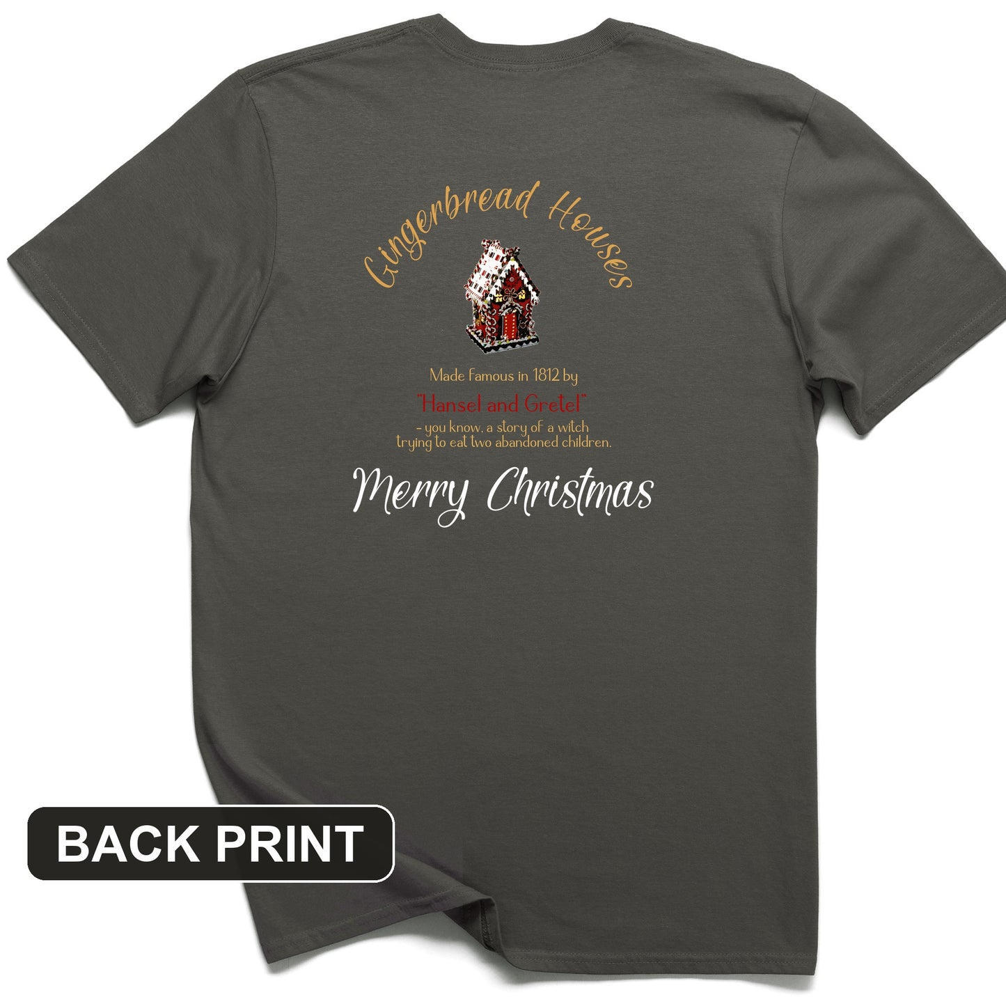 Gingerbread House Back Print T-Shirt