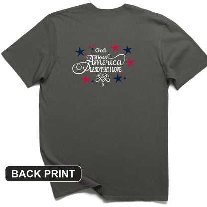 God Bless America Back Print T-Shirt