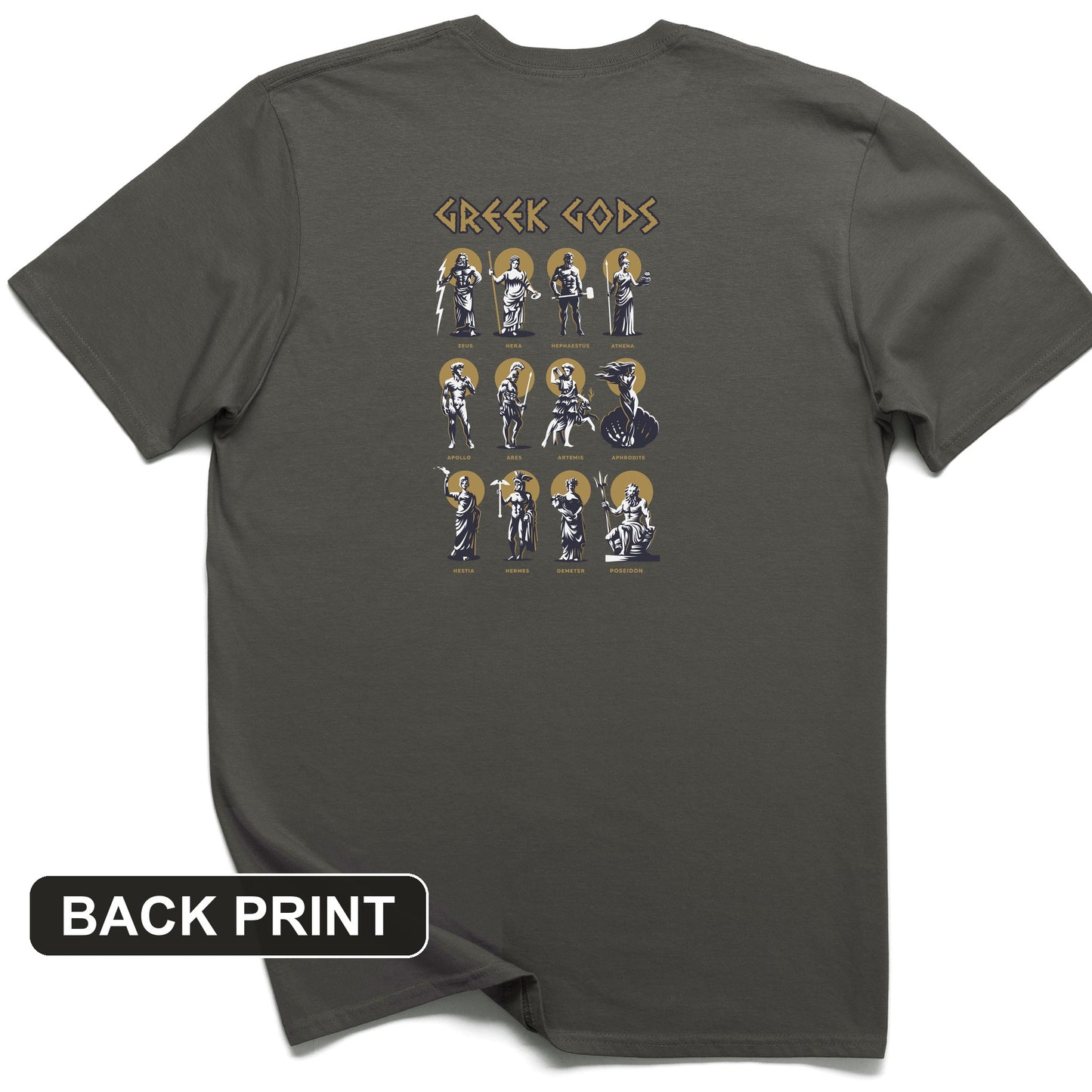 Greek Gods Back Print T-Shirt