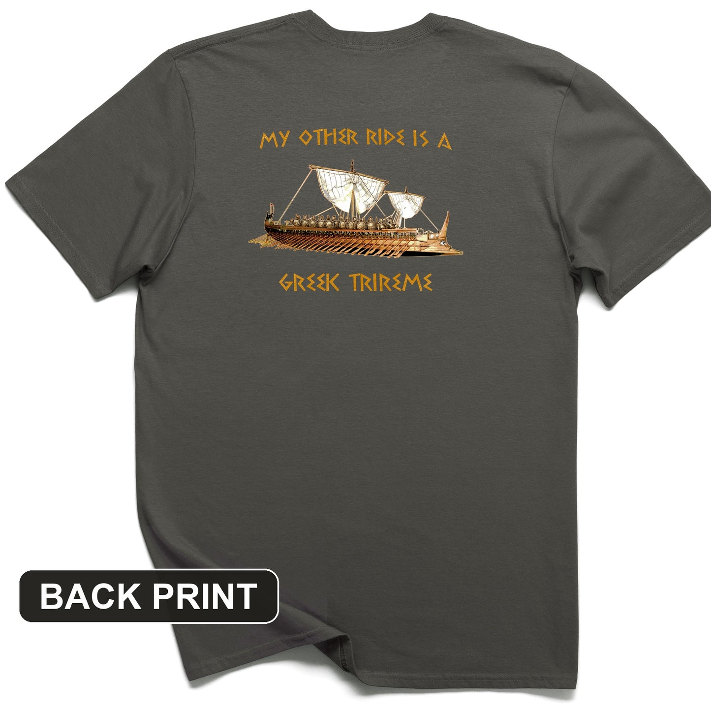 Greek Trireme Back Print T-Shirt