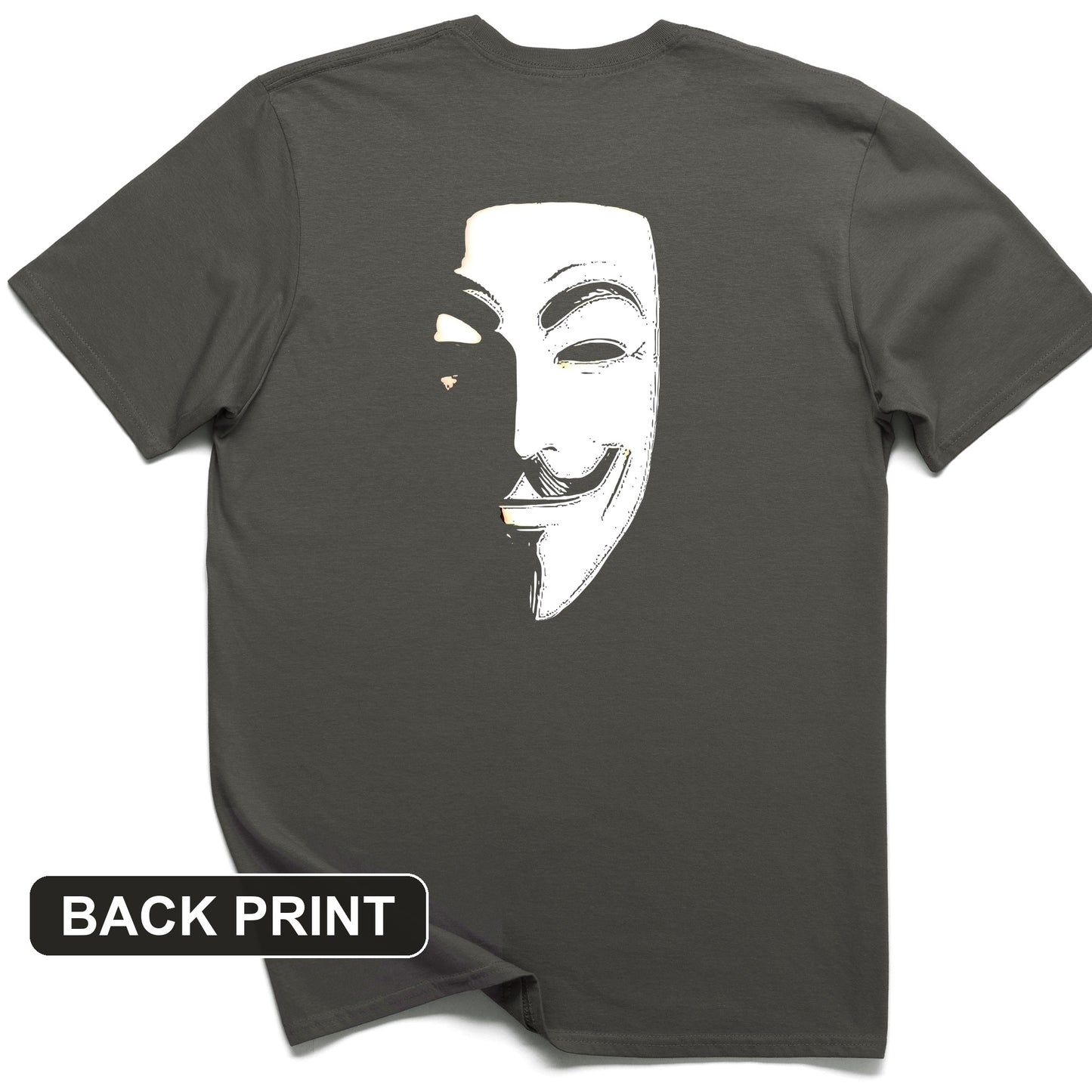 Guy Fawkes Mask Back Print T-Shirt